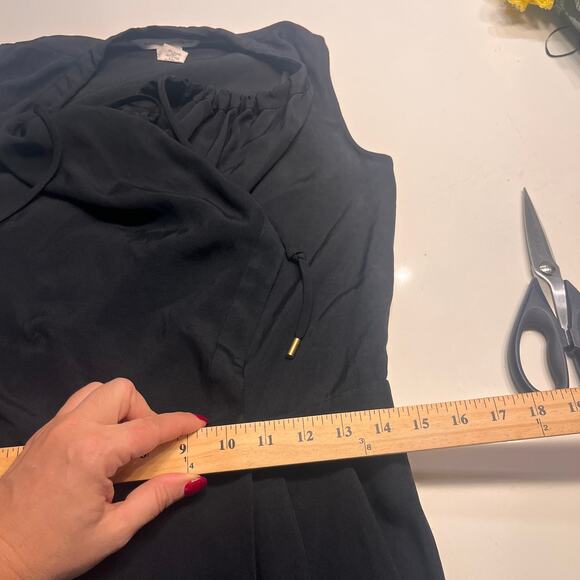 Diane Von Furstenberg Black Sleeveless Drawstring Tie Drape Wrap Dress Size 4 - Picture 7 of 8